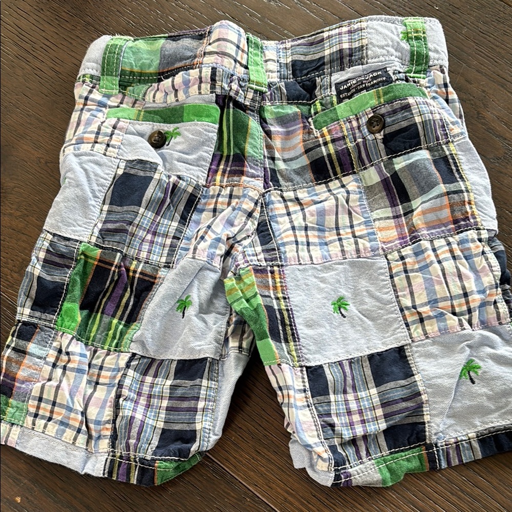 Janie and Jack Multicolor Plaid Patchwork Shorts